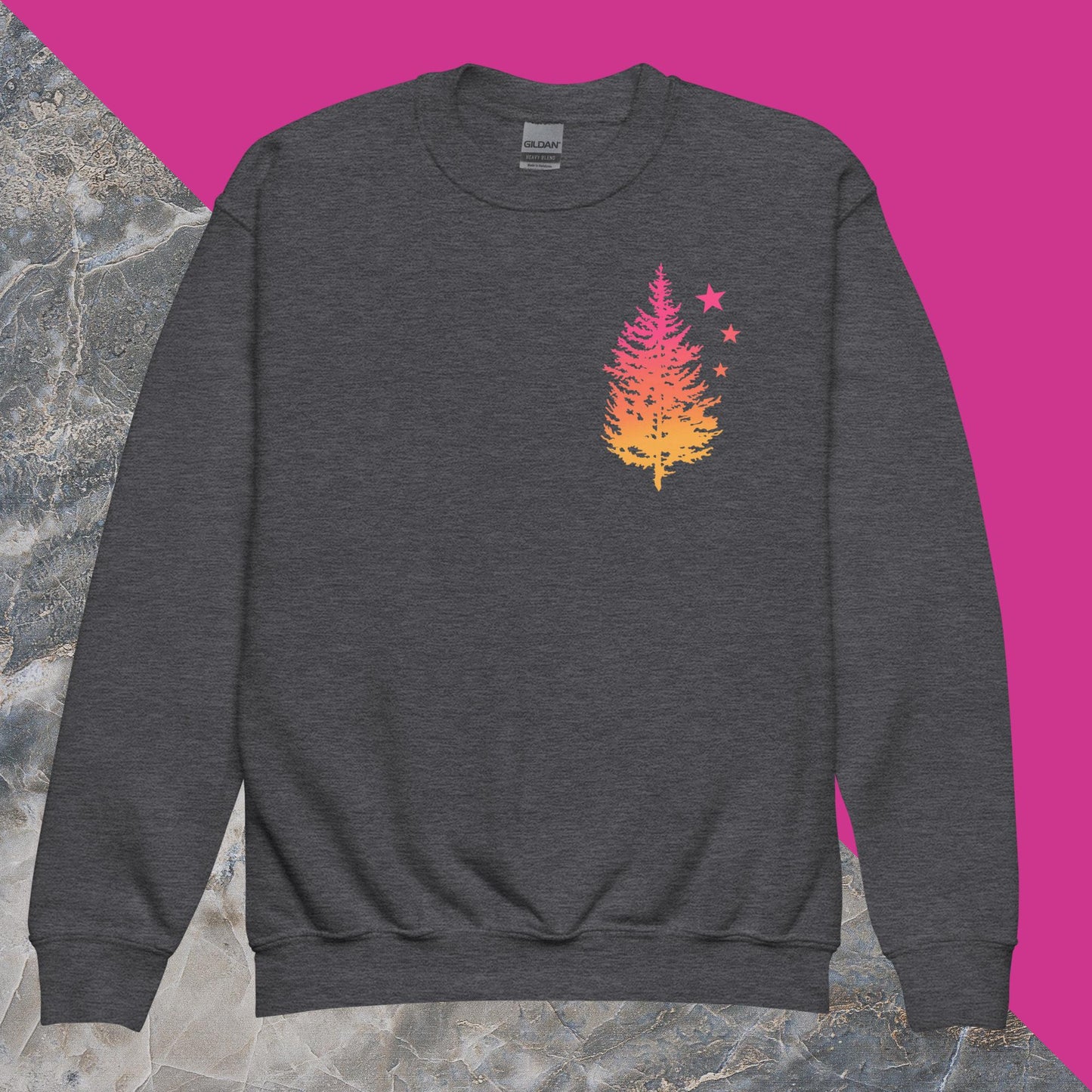 Morning Sky Owl and Tree Youth crewneck sweatshirt