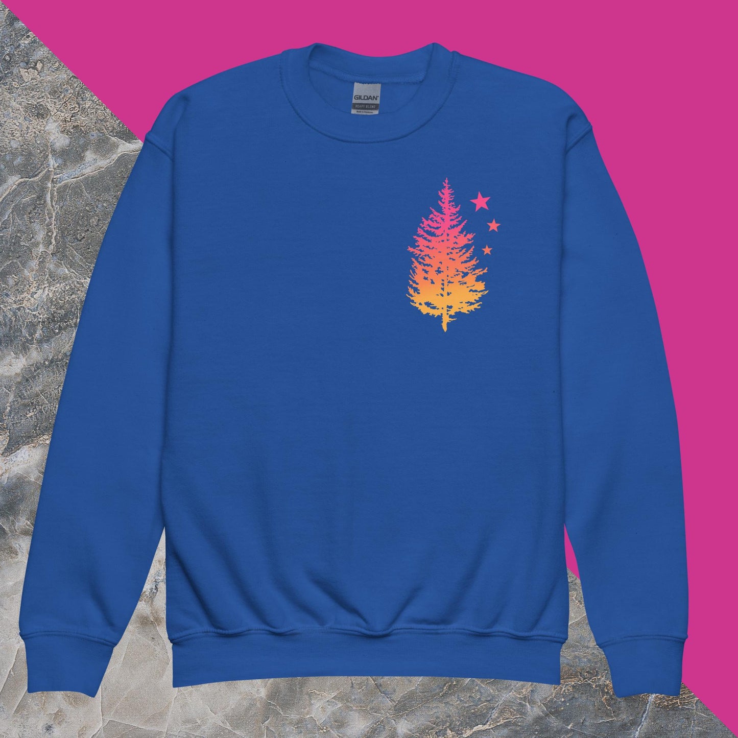 Morning Sky Owl and Tree Youth crewneck sweatshirt