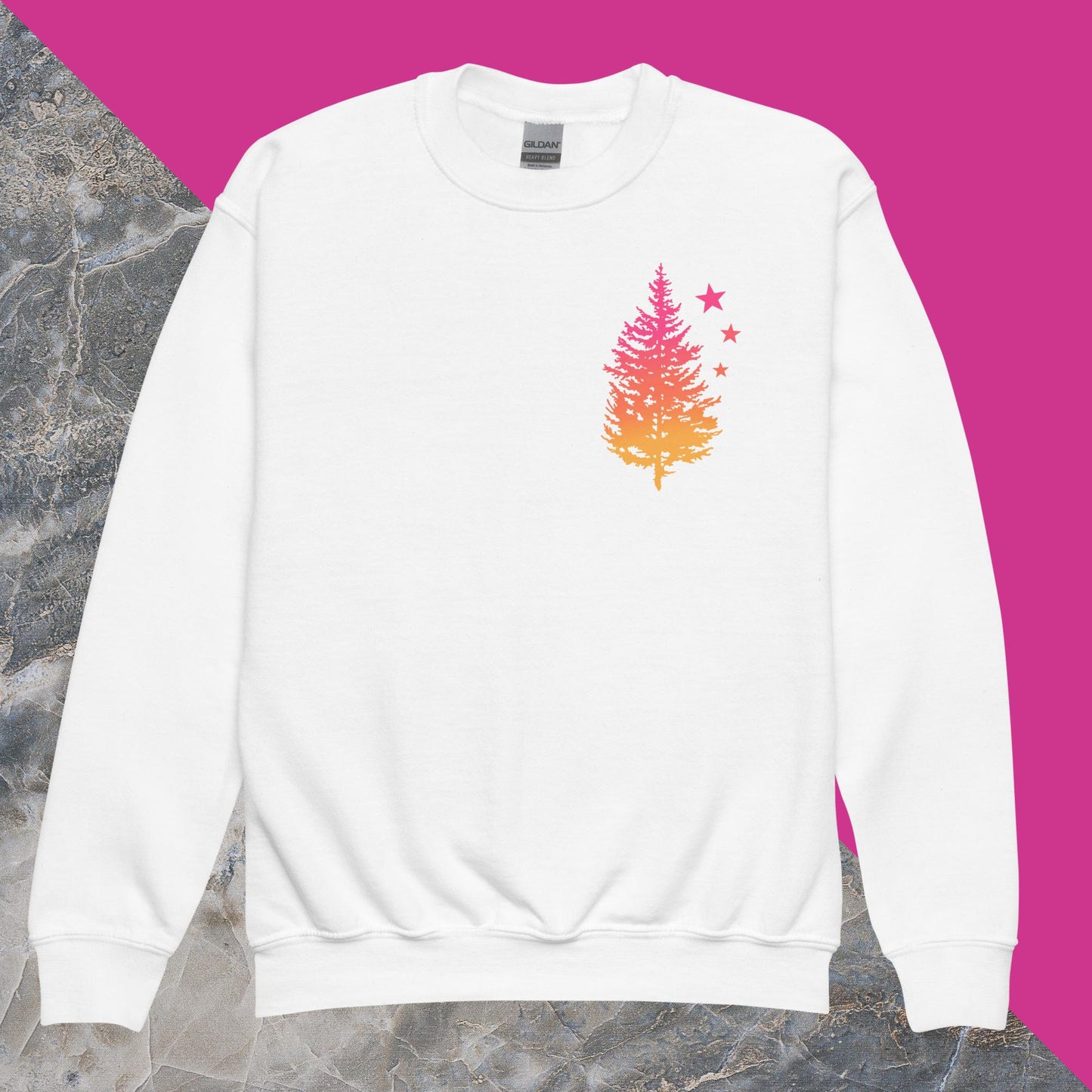Morning Sky Owl and Tree Youth crewneck sweatshirt