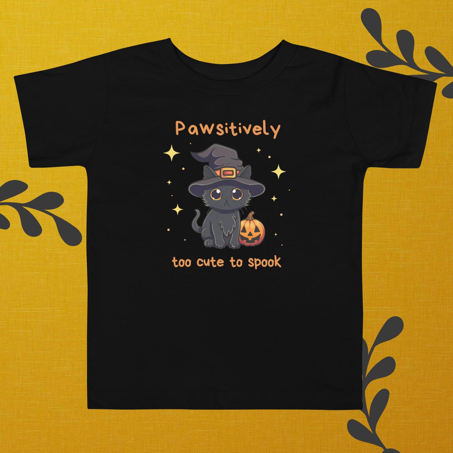 Pawsitively Too Cute Toddler Short Sleeve Tee in Black