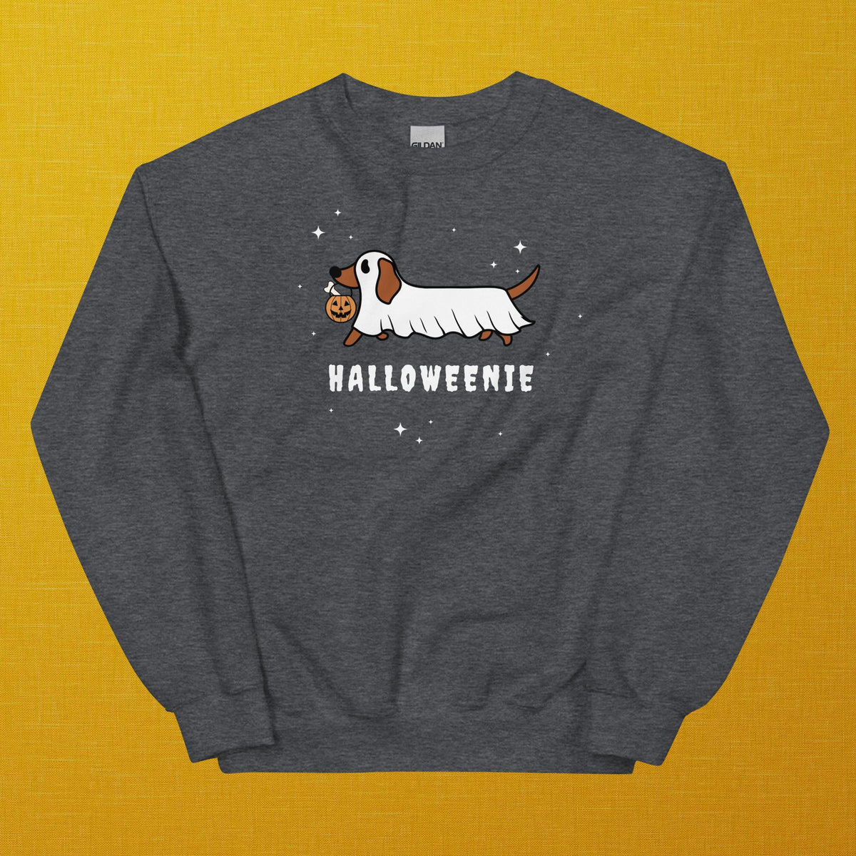 Halloweenie Light Unisex Sweatshirt in Dark Heather