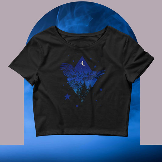 Nighttime Owl Women’s Crop Tee