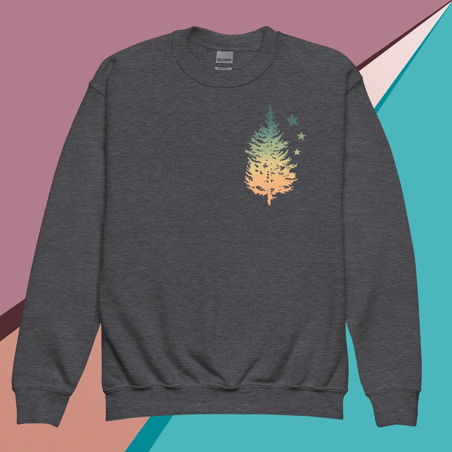 Melon Sky Owl and Tree Youth crewneck sweatshirt