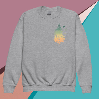 Melon Sky Owl and Tree Youth crewneck sweatshirt