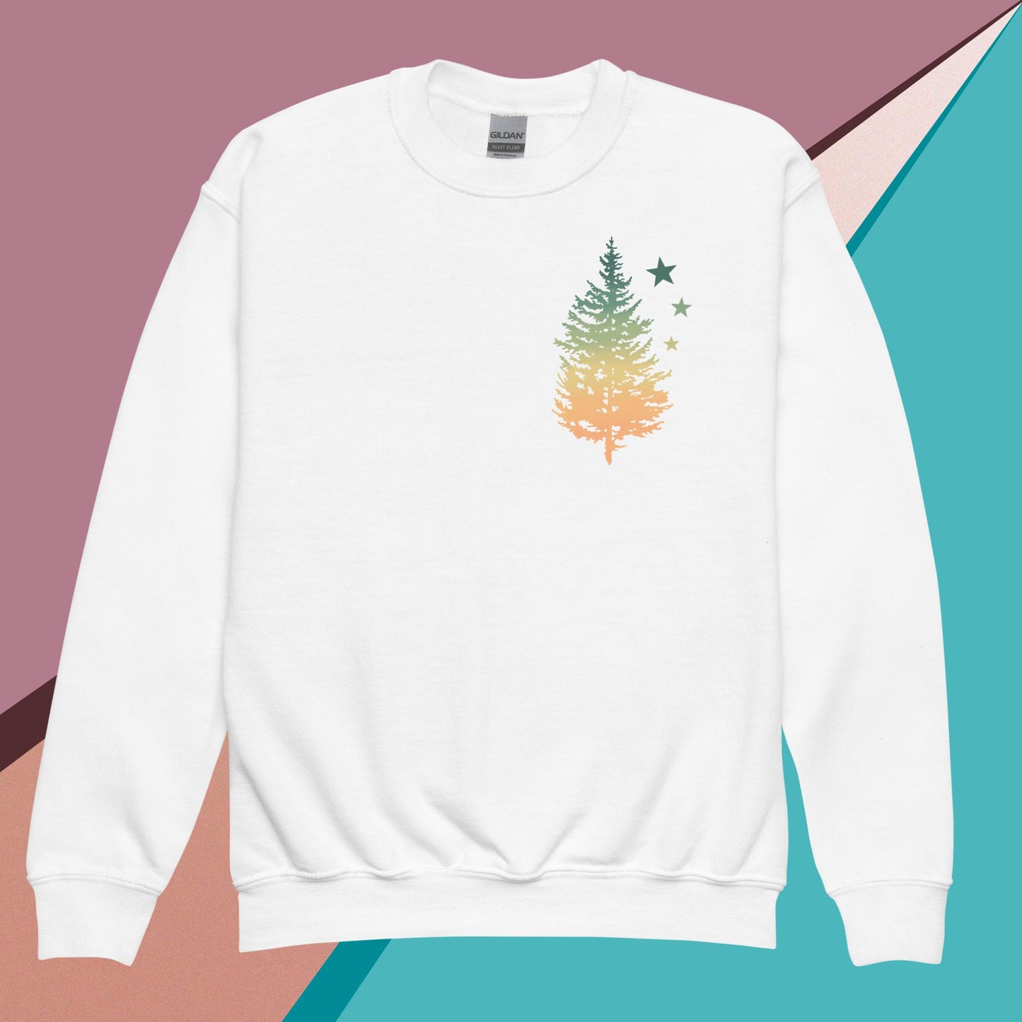 Melon Sky Owl and Tree Youth crewneck sweatshirt