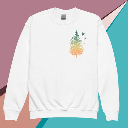 Melon Sky Owl and Tree Youth crewneck sweatshirt